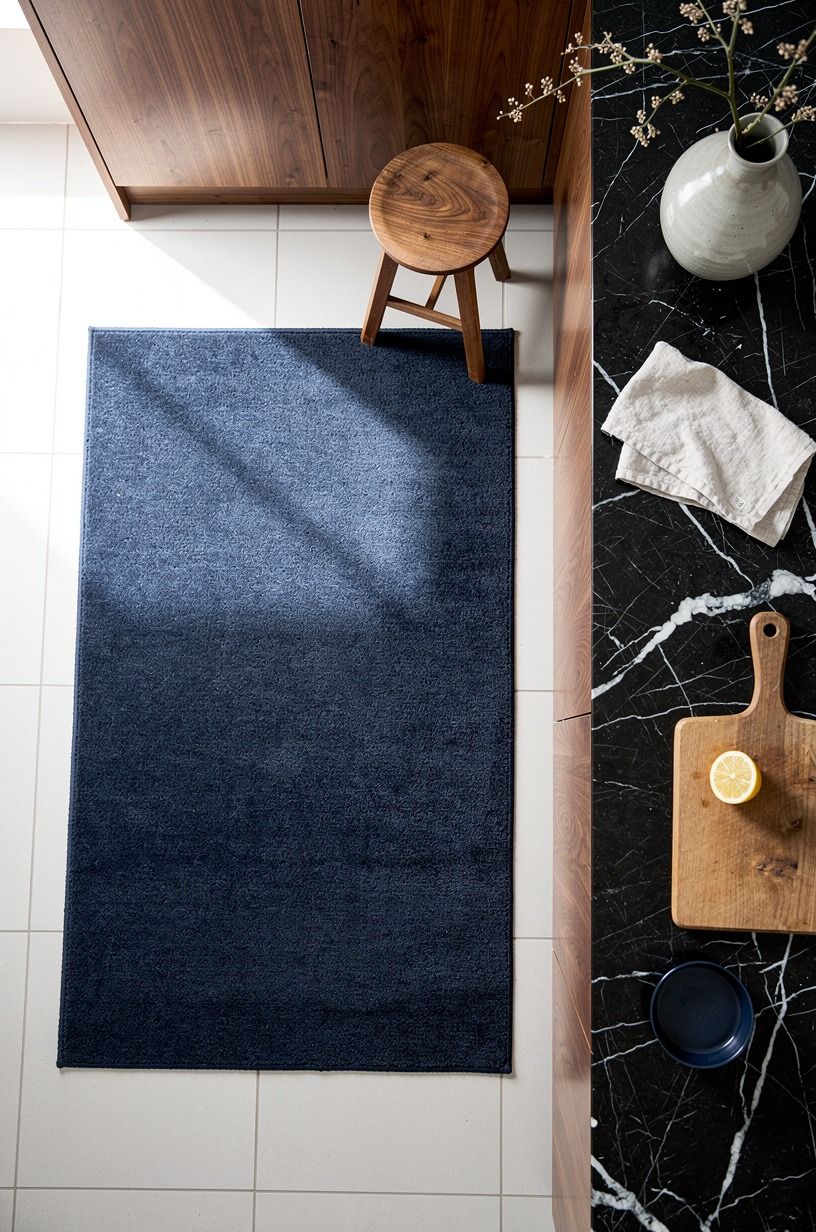 Choose a washable rug over bare tile