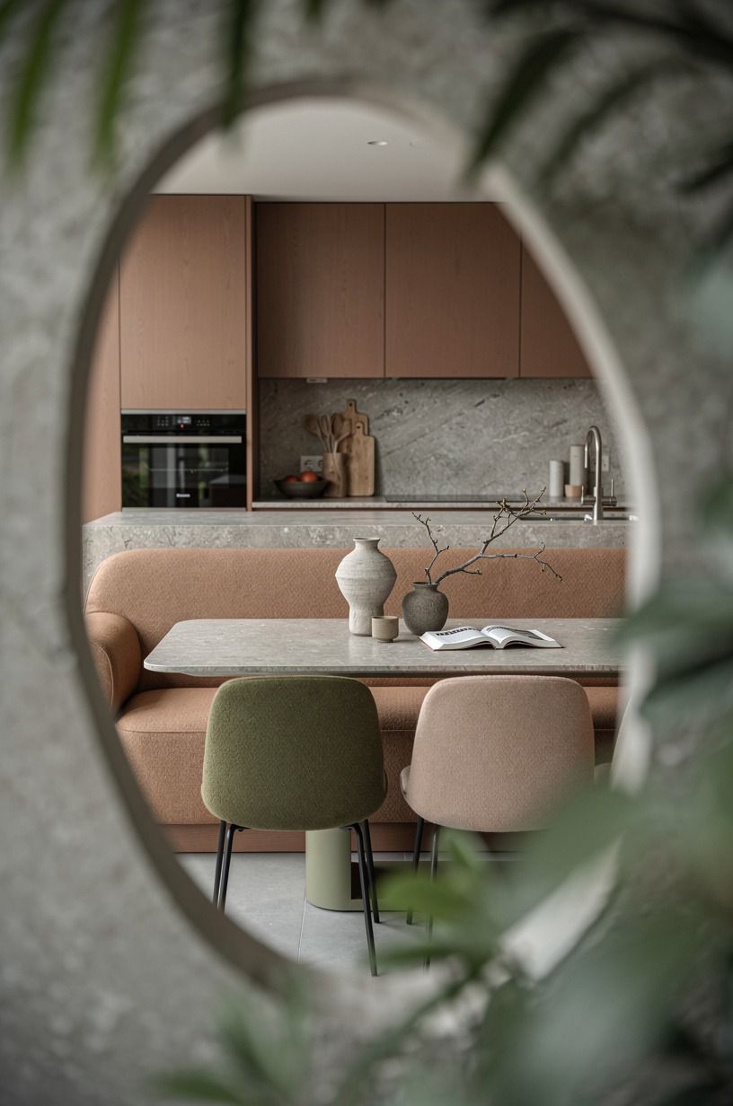 Float a banquette away from the wall