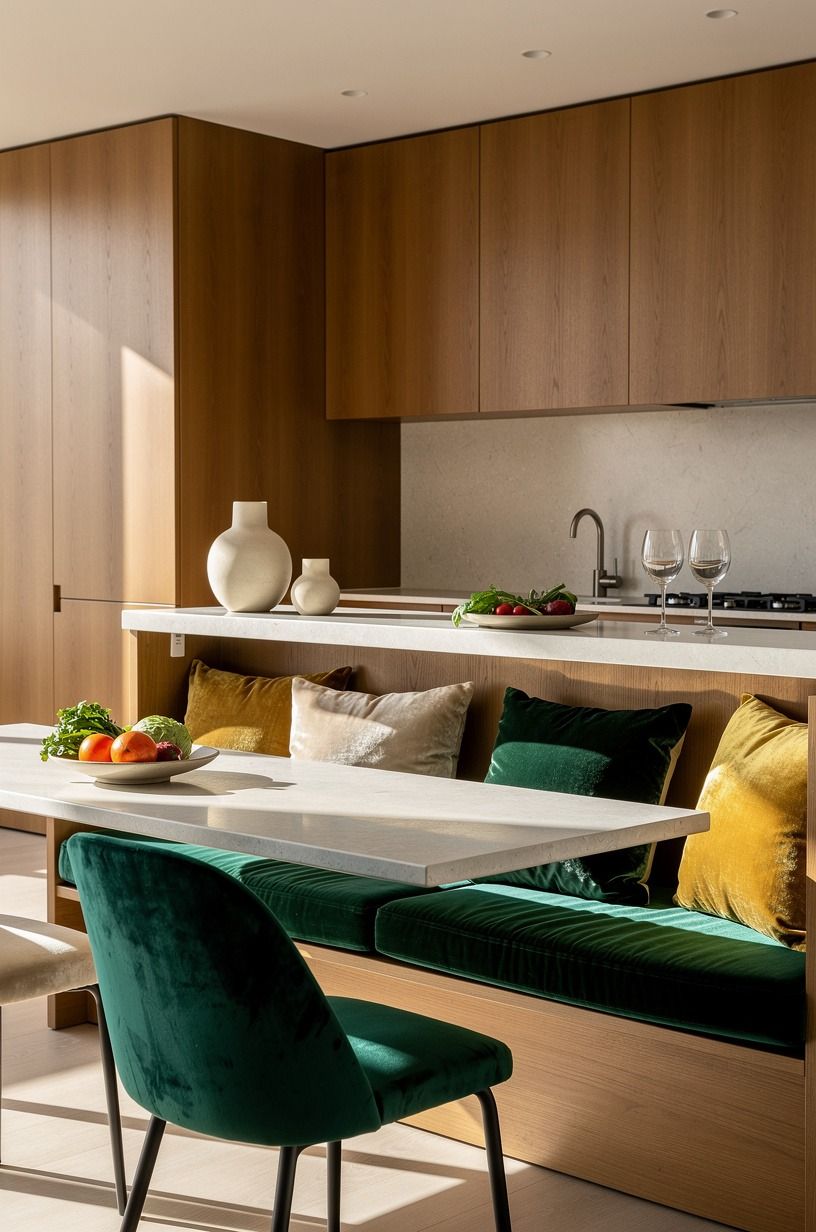 Layer cushions in a calm, not-cute palette