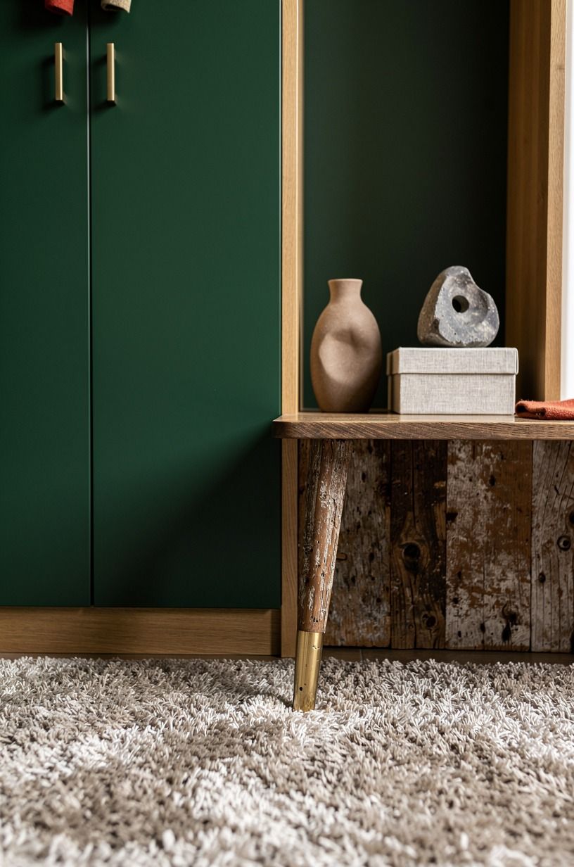 Anchor the room with a rug that can take bare feet