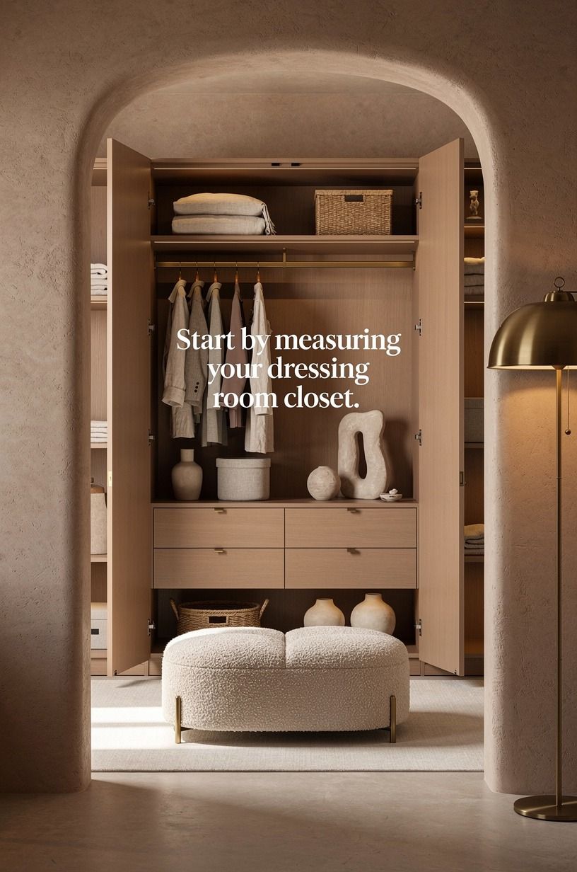 Start by measuring your dressing room closet