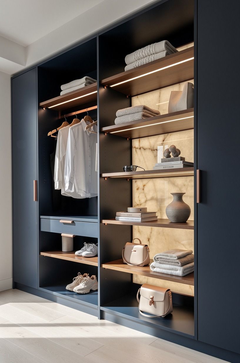 Use open shelves for your best-looking daily pieces