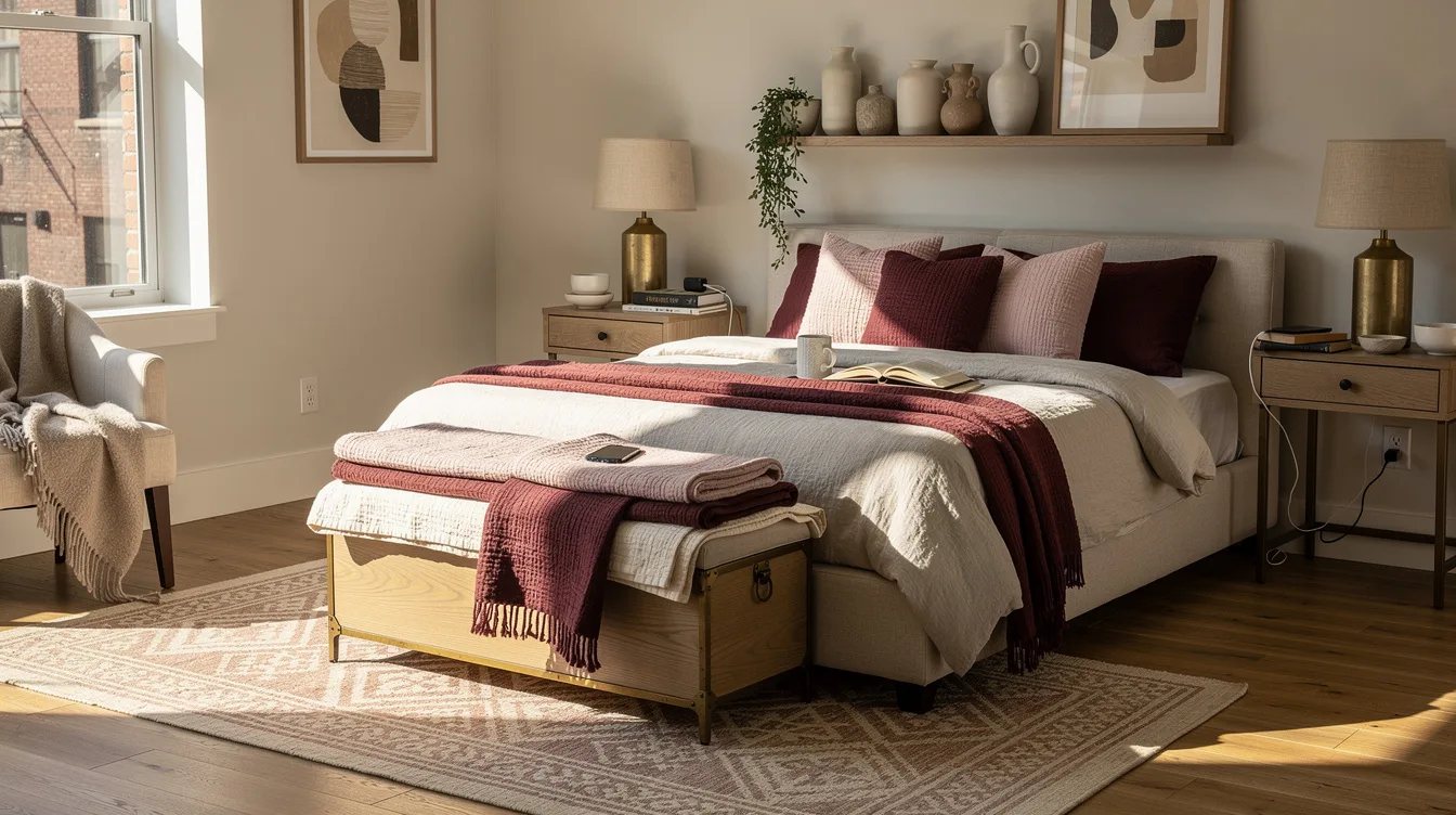 Layer Cotton Texture at the Foot of the Bed