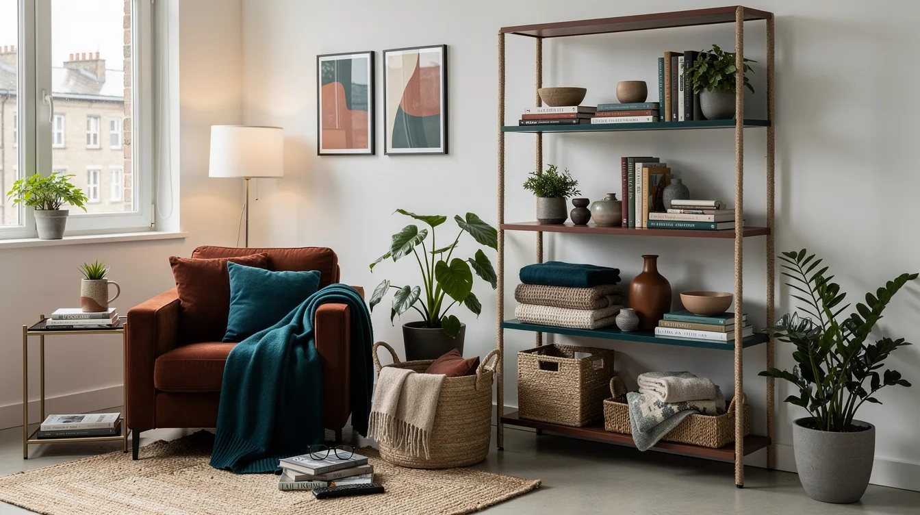 Frame Open Shelves With a Tall Rectangle