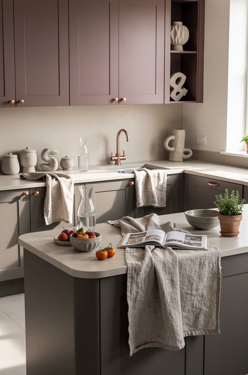 Let the counter be quieter than the cabinets