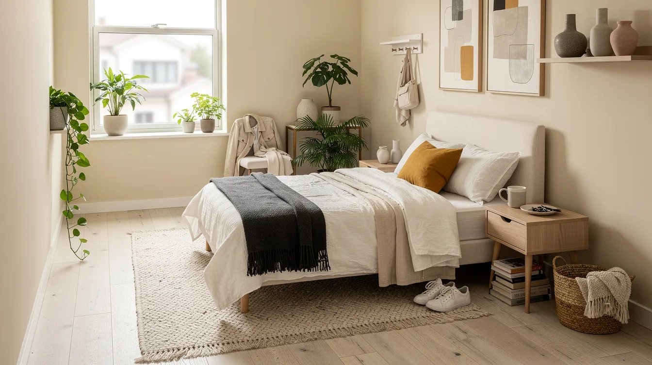 Wrap a Narrow Bedroom in Warm Ivory