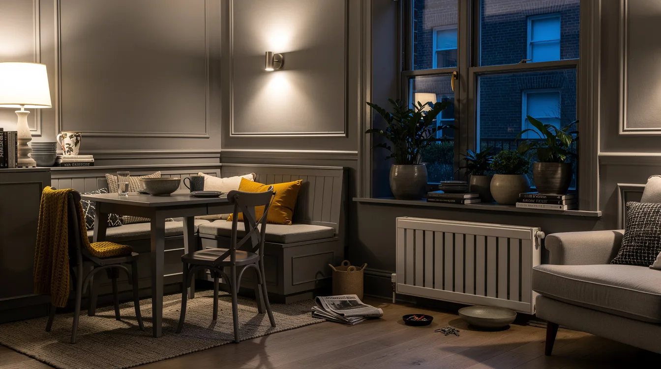 Use Fog Gray Around a Small Dining Area
