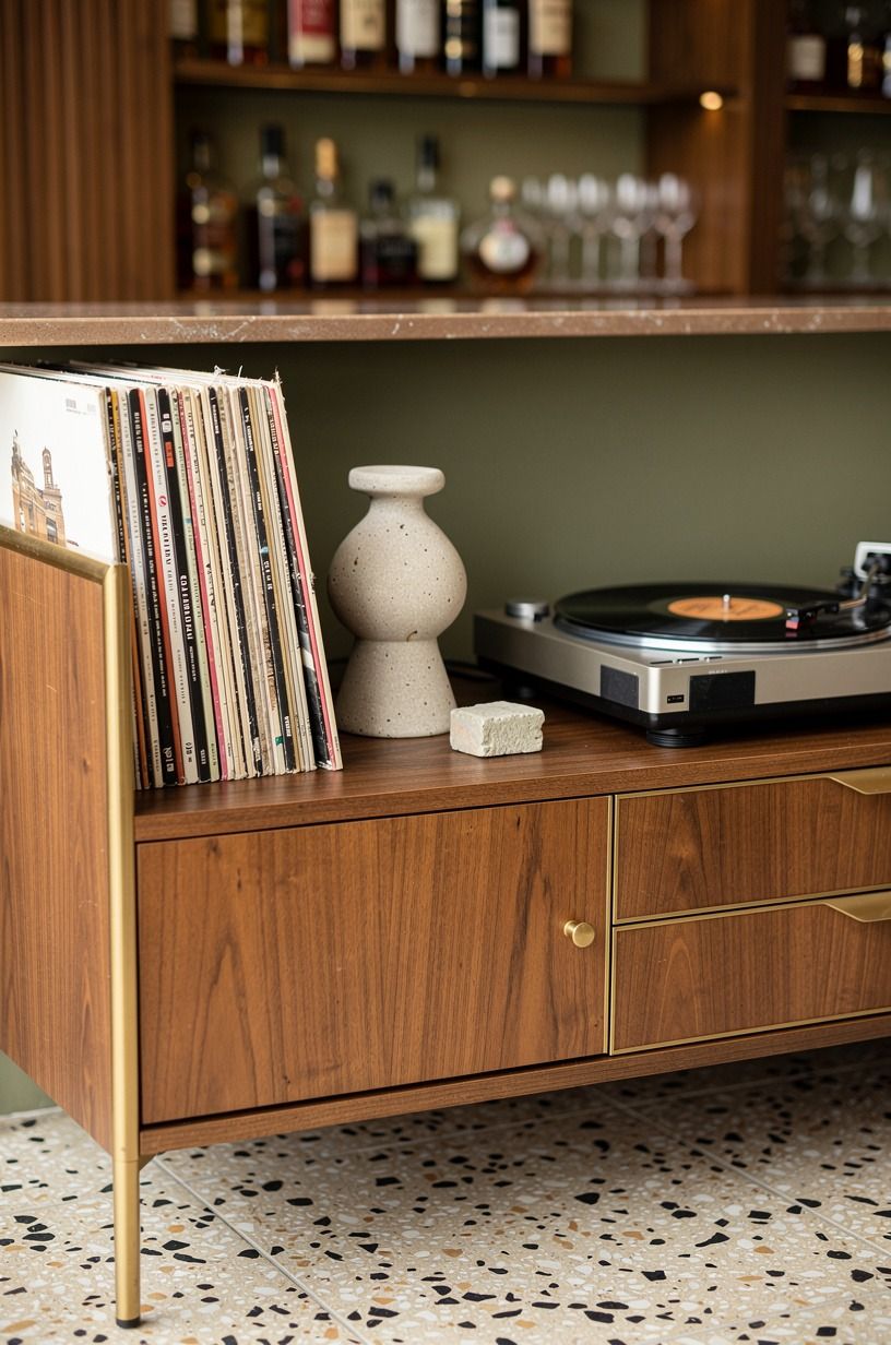 Add a record corner to break up the bar theme