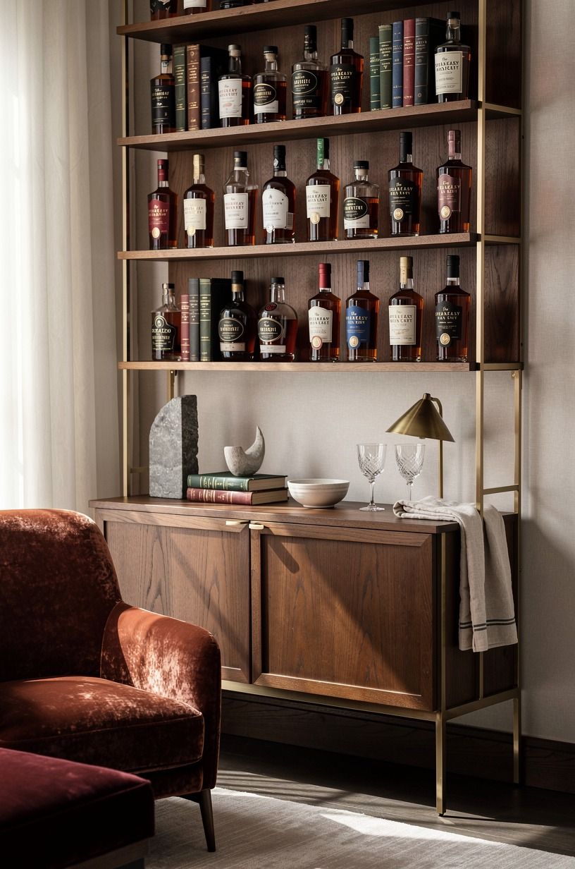 Frame your bottles like a small library