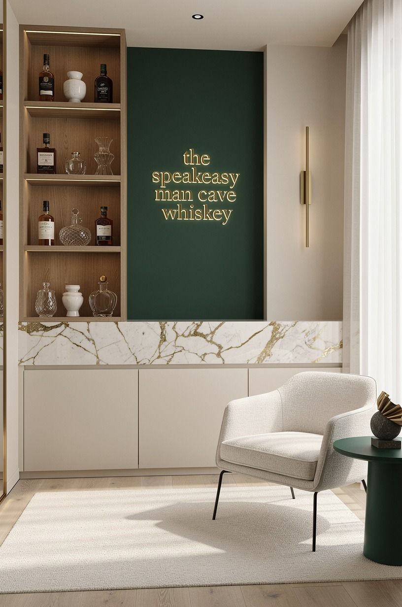 What makes a small whiskey room feel bigger?