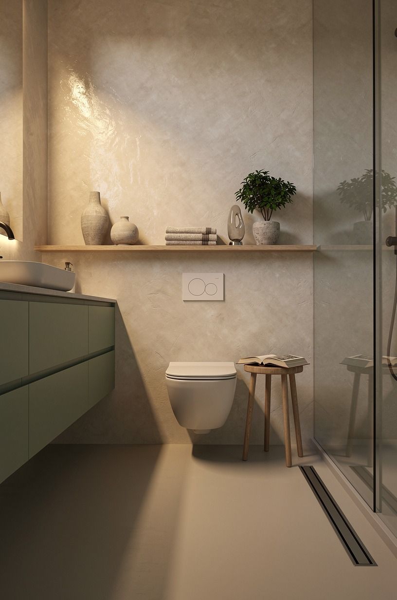 Keep the floor matte and the walls quietly reflective