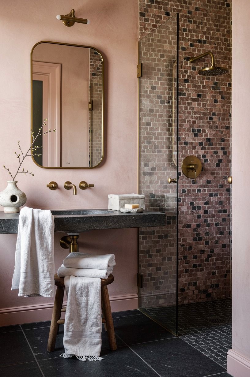Use hand-glazed zellige as the shower’s small surprise
