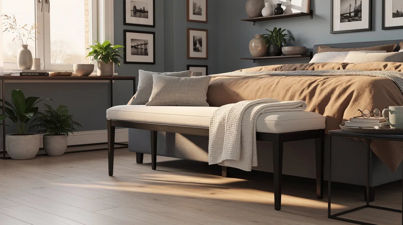 Use Cream Upholstery to Soften Dark Wood