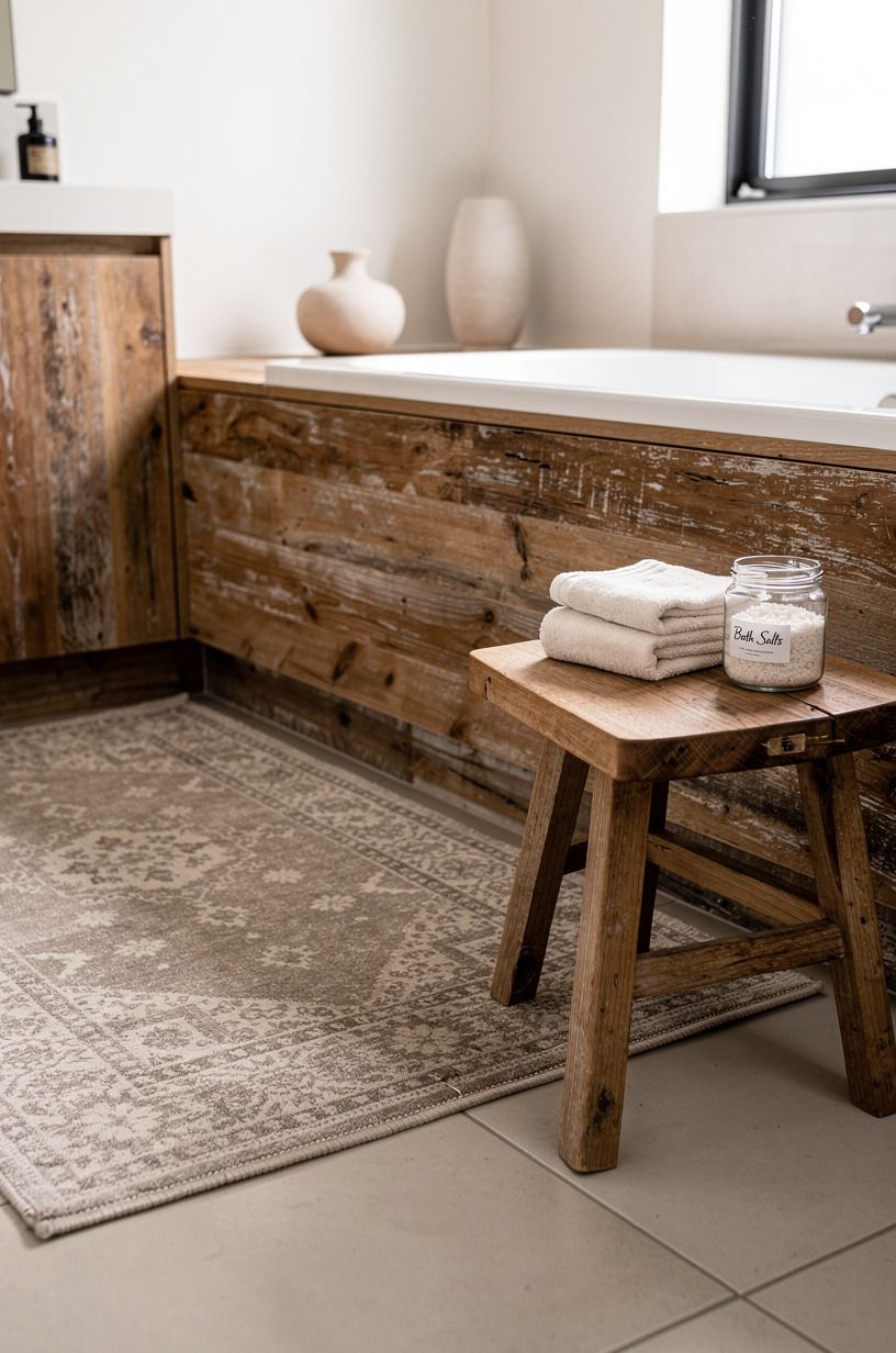 Add a faded runner instead of a bath mat