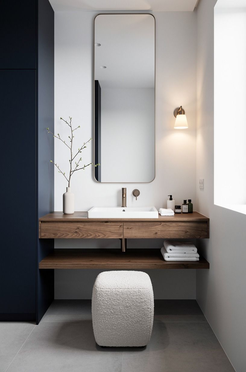 Hang a tall mirror to borrow height
