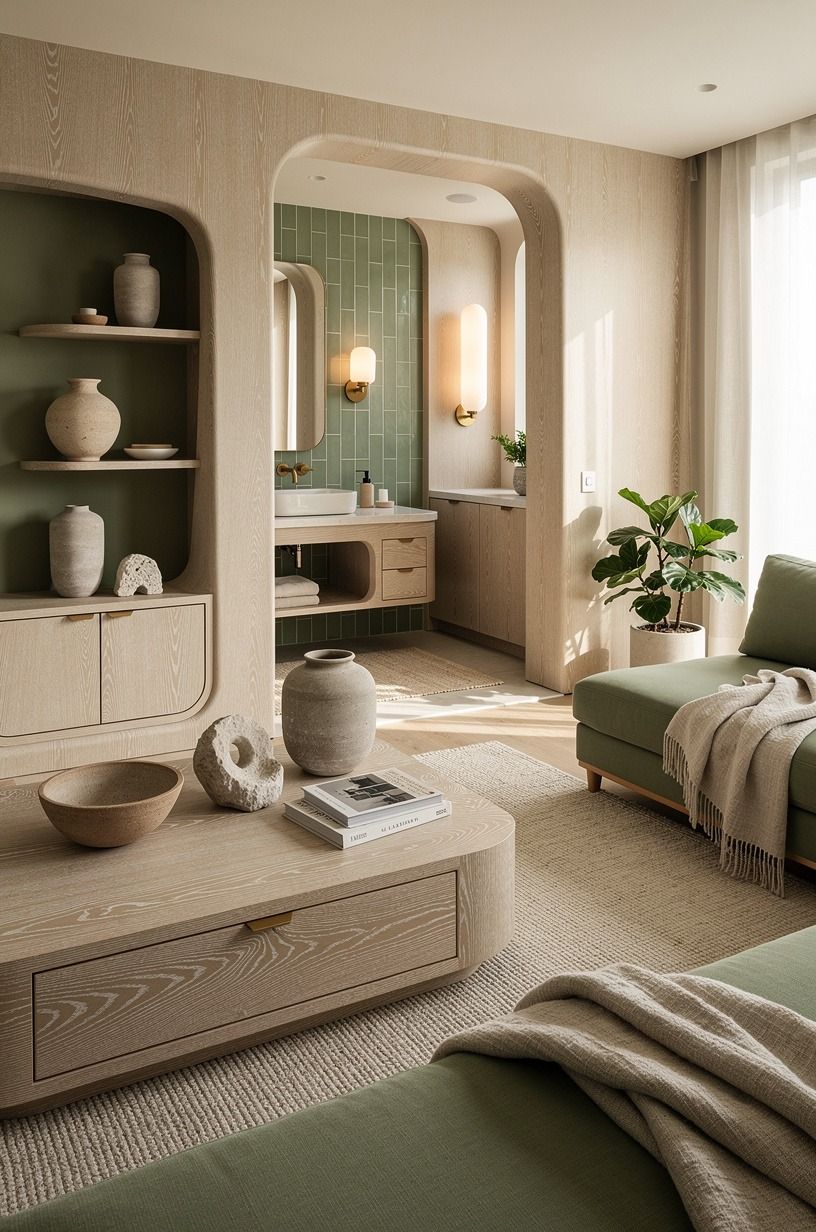 Make sage green and warm cream the contrast