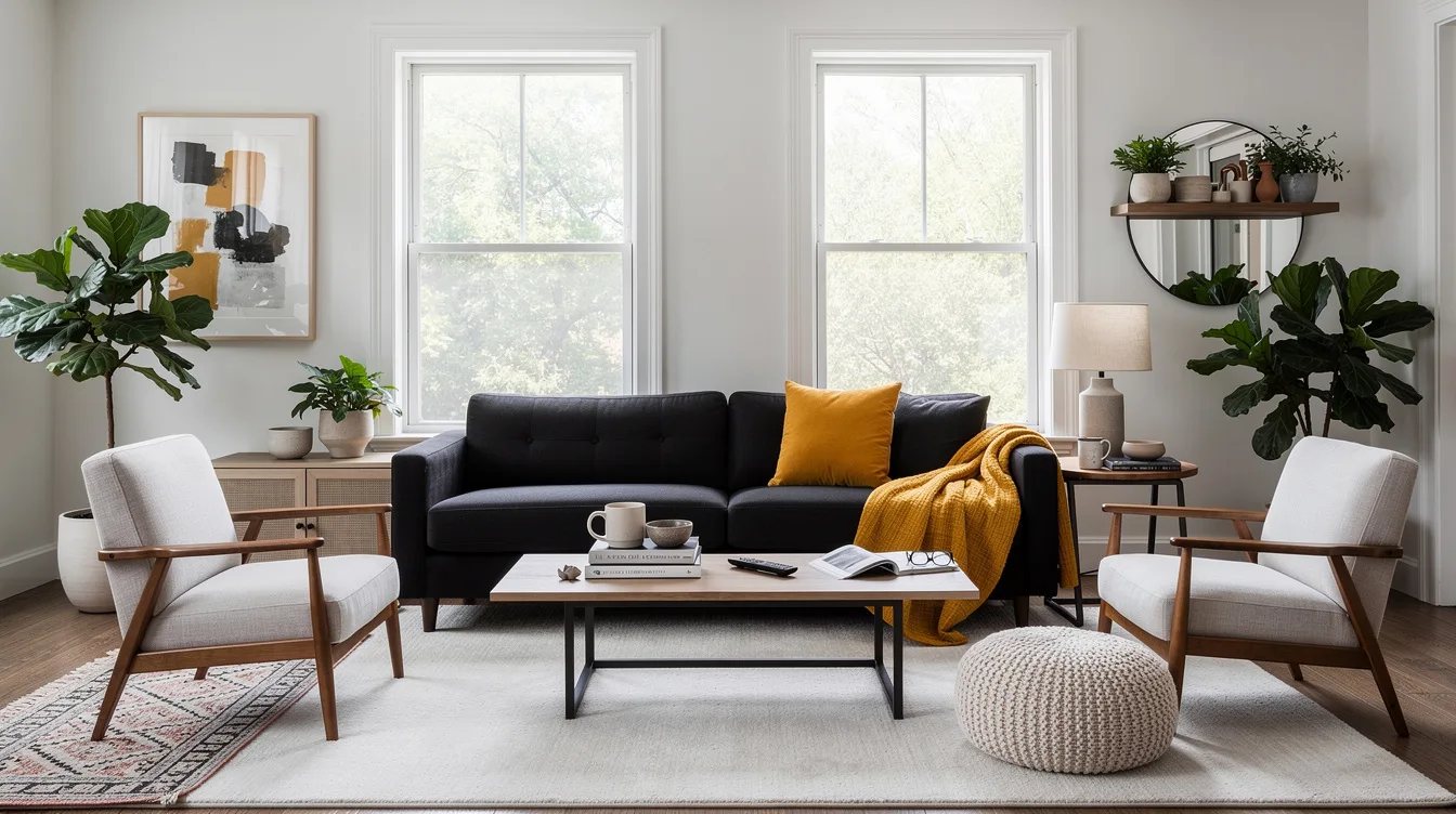Give the Sofa Some Rug Beyond Each Arm