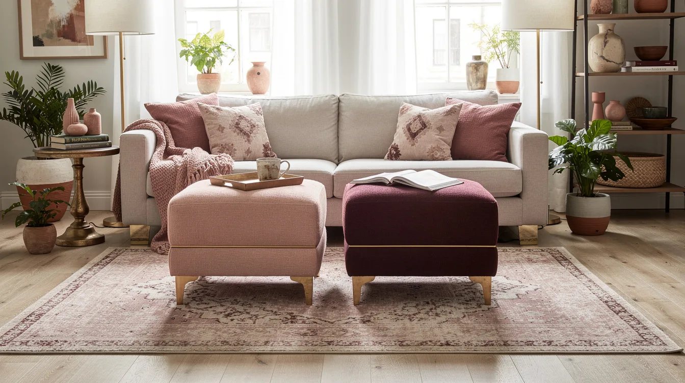 Use Two Poufs Instead of a Bulky Accent Chair