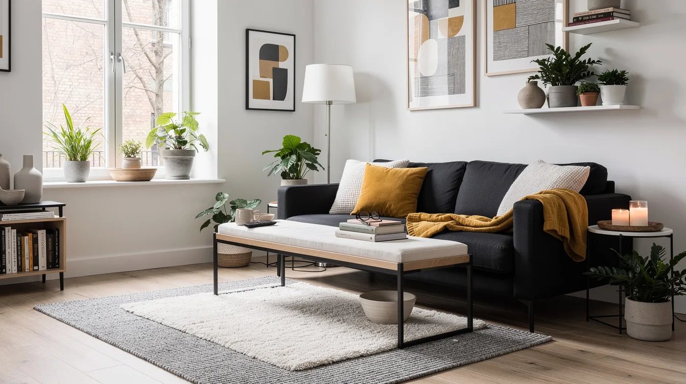 Park a Slim Bench Behind the Sofa