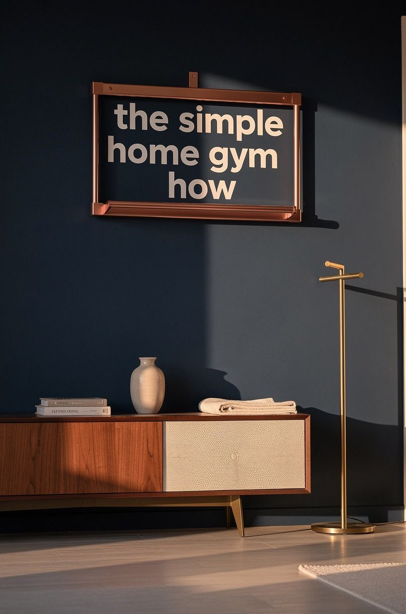Float a wall-mount rack in a simple workout room