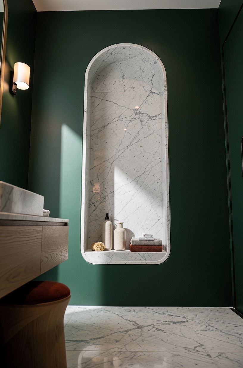 Can a full-height niche replace cluttered shower shelves?