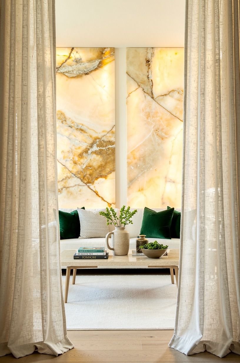 Frame the view with floor-length linen drapes