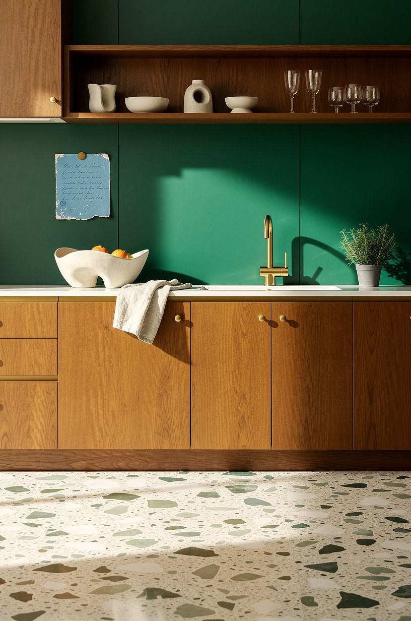 Mix painted wood with one sun-faded blue note
