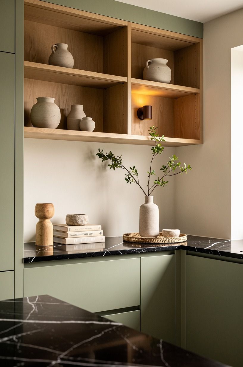 Swap upper-cabinet pressure for an open-view nook