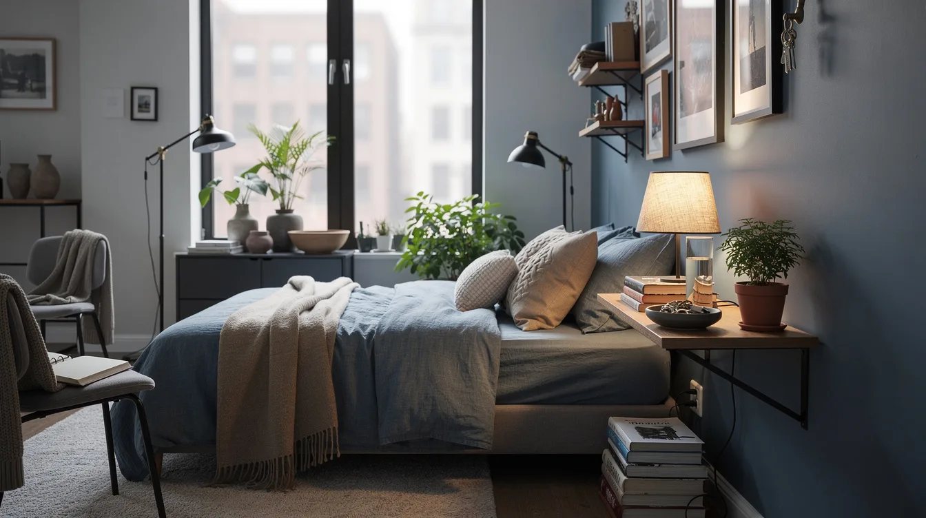 Use the Ledge as a Bedside Table in a Tight Room