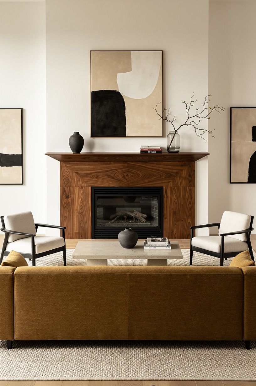 Frame the Fireplace as the Room’s Gravity