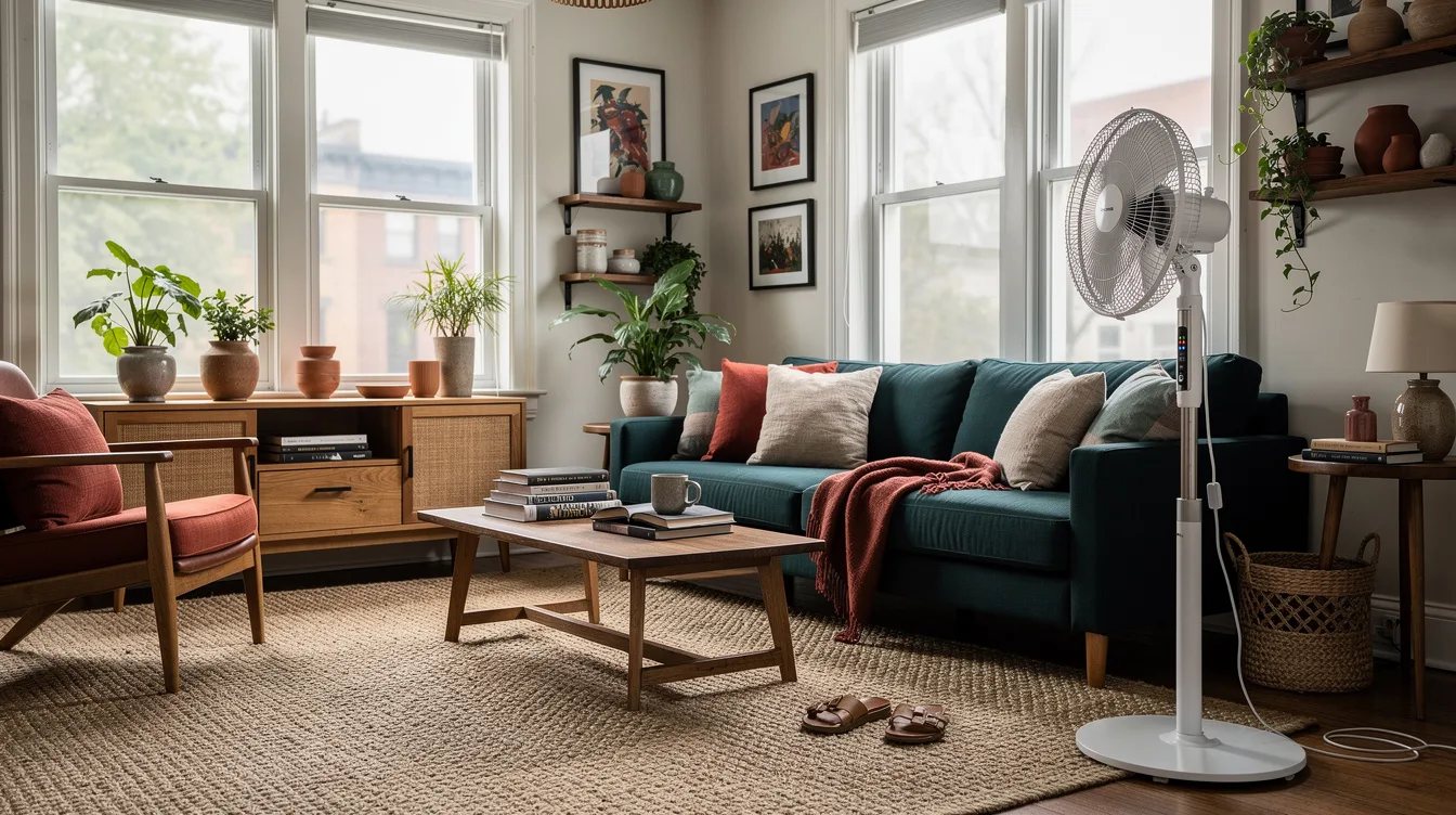 Place a Pedestal Fan for a Cross-Breeze