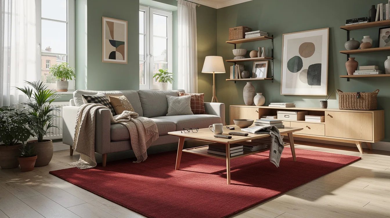 Ground the Sofa With a Red Rug