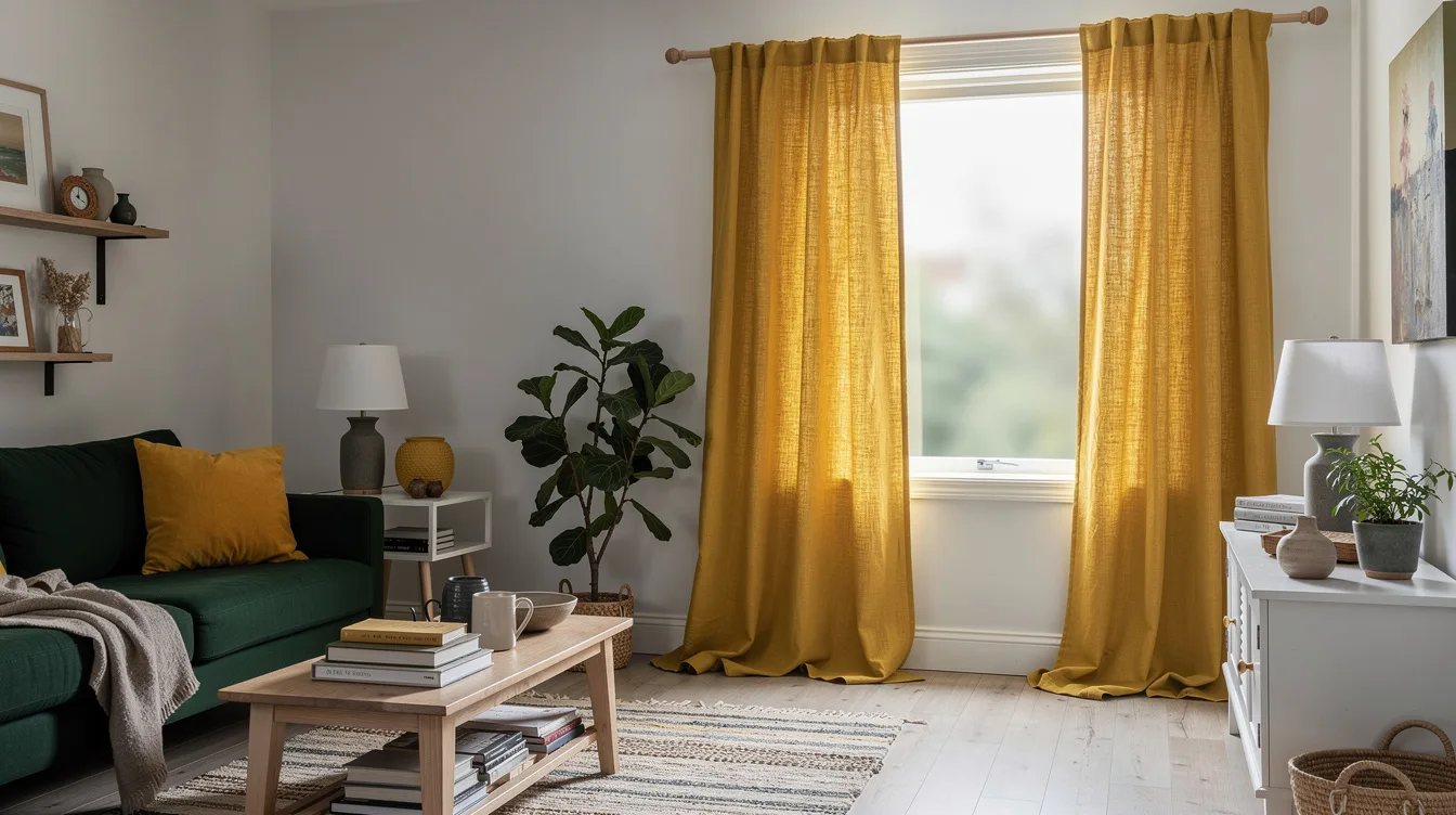 Hang Curtains High in Butter Yellow