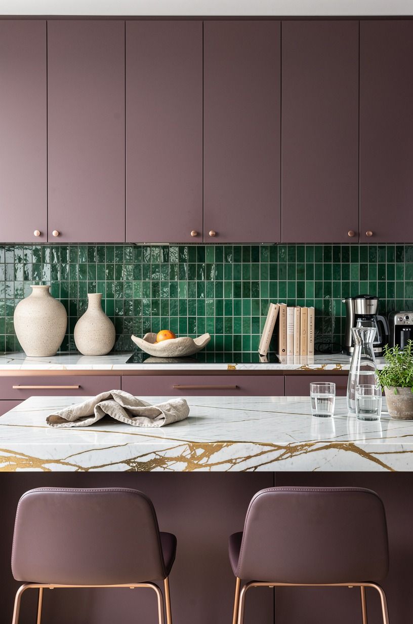 Frame the backsplash in hand-glazed emerald zellige