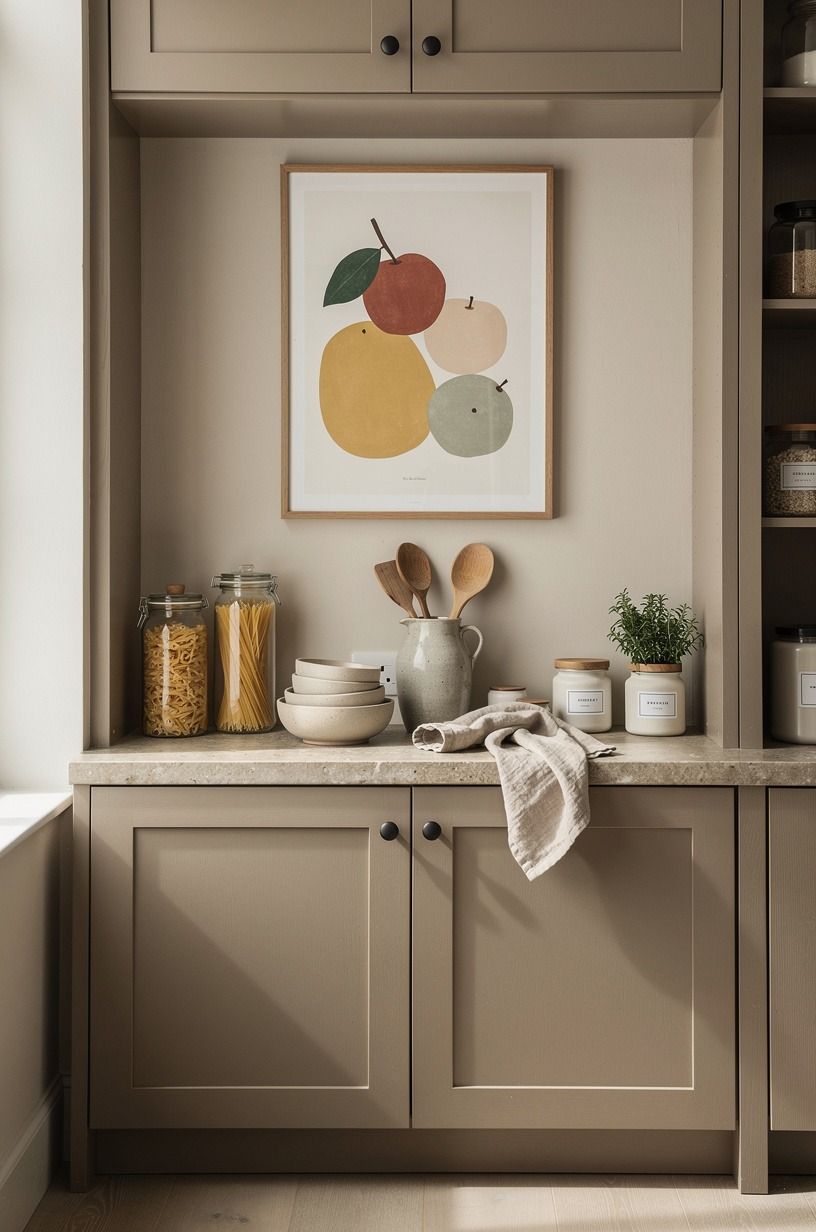 Hang a single piece of art near the pantry