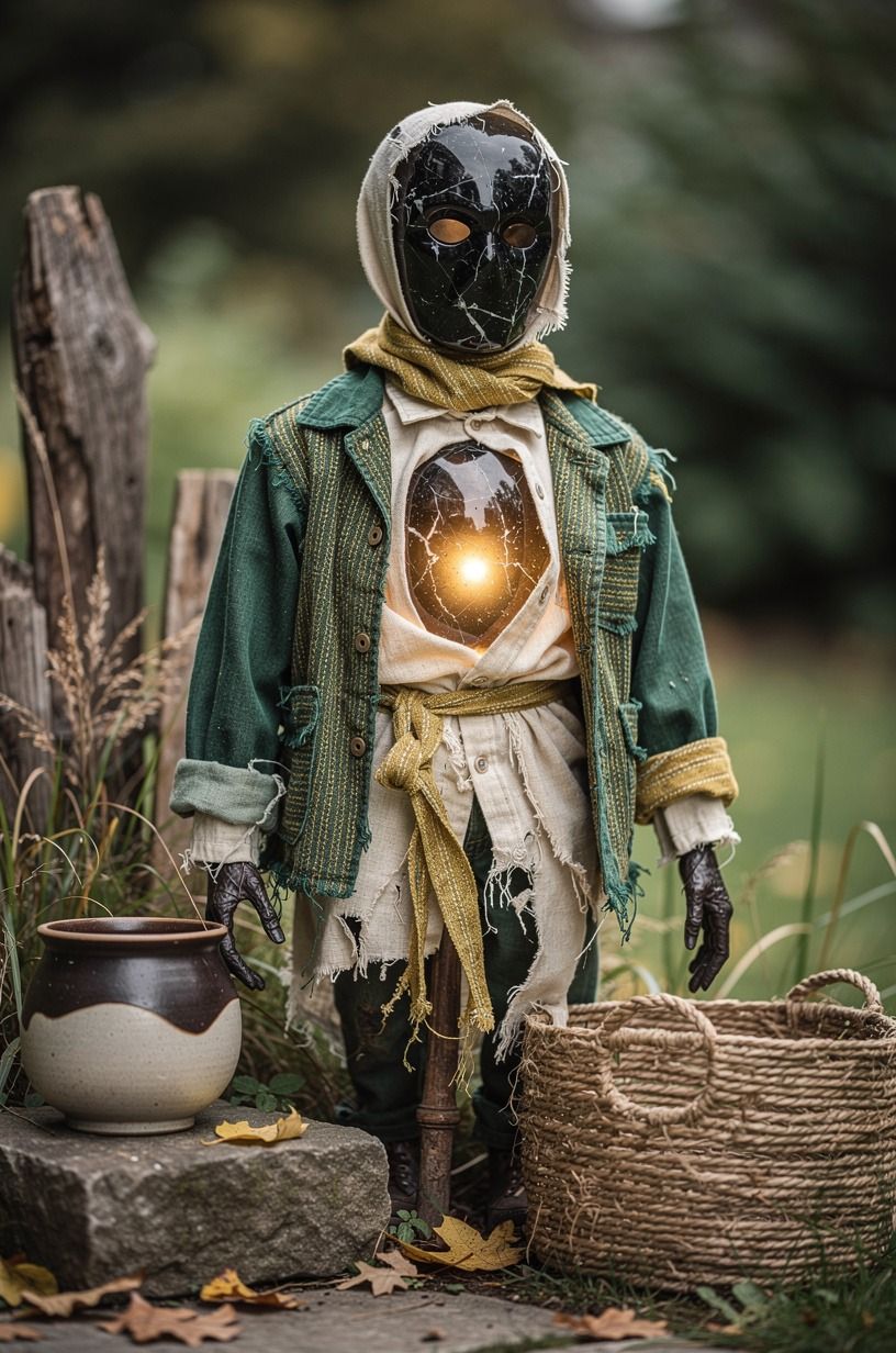 Layer Old Clothes Over New Fabric (front yard scarecrow)