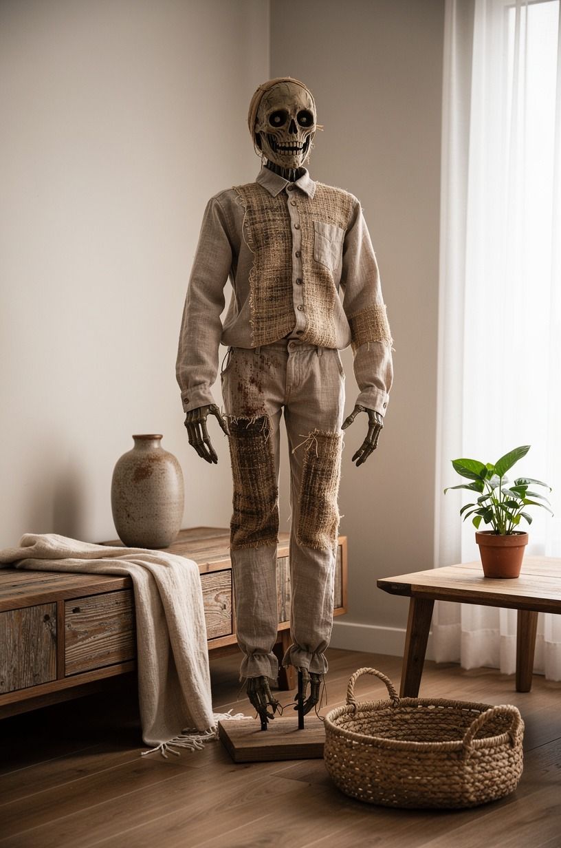 Stuff the Shirt With the Two-Texture Rule (creepy scarecrow yard decor)