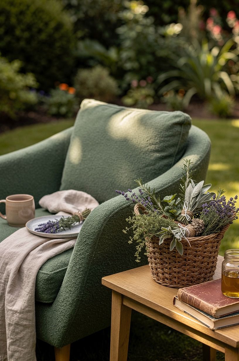 Add a witchy herb basket with real texture