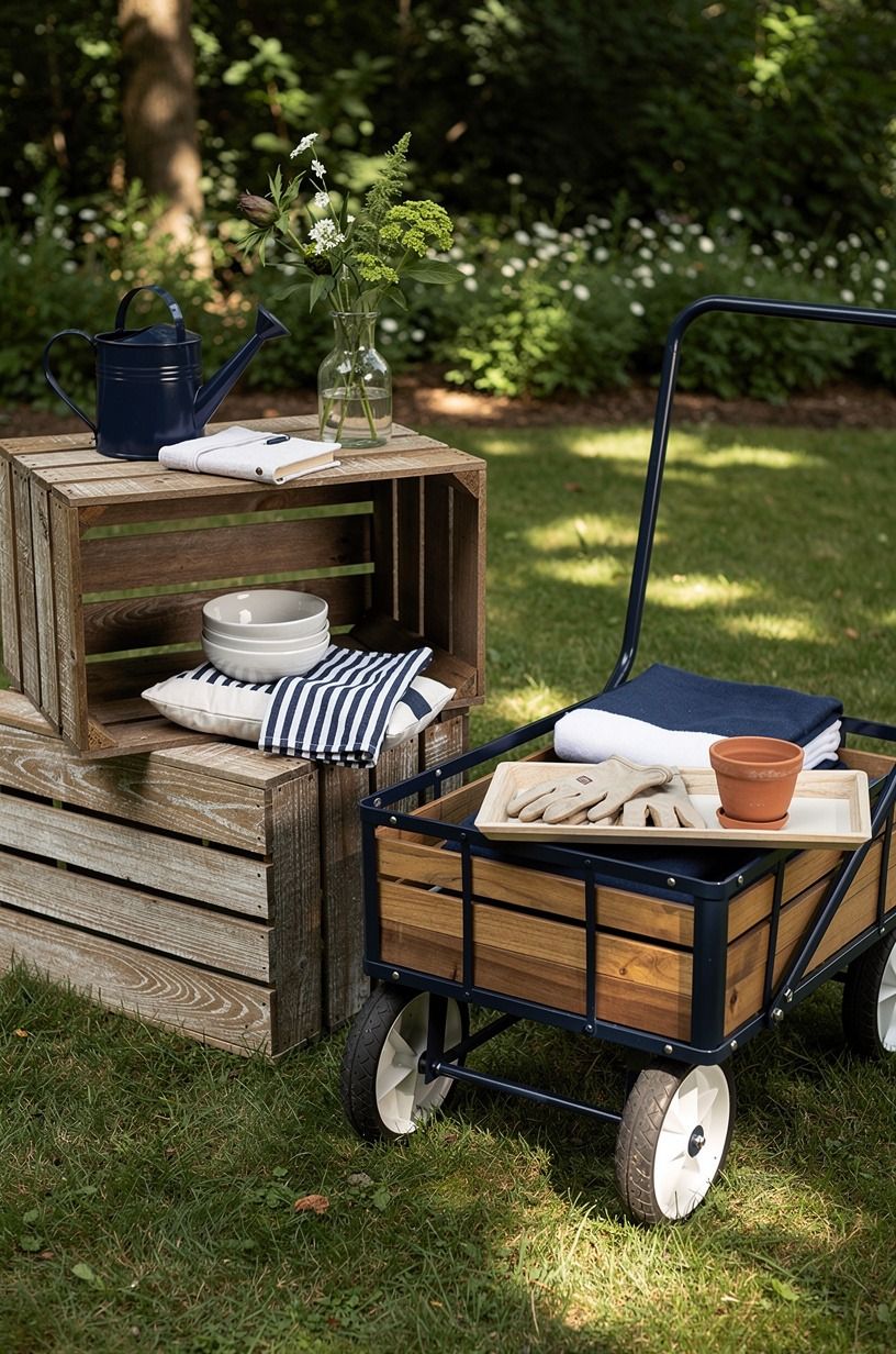 Build the Two-Wood Rule with crates and a garden cart