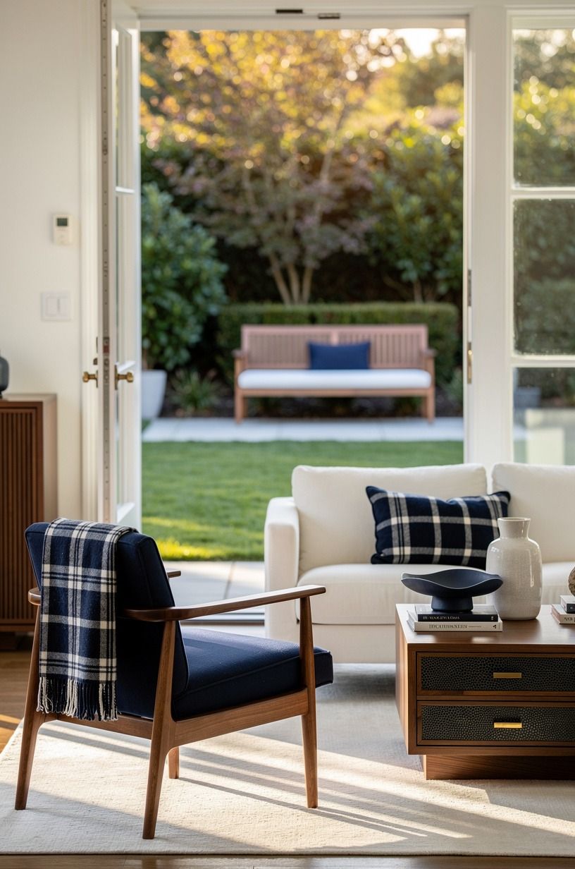 Hang plaid sparingly instead of wrapping everything