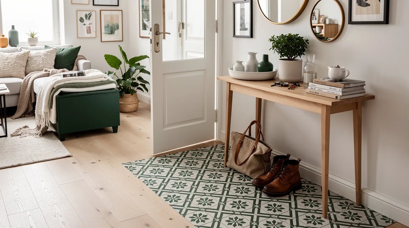 Frame the Entry With a Tiled Carpet