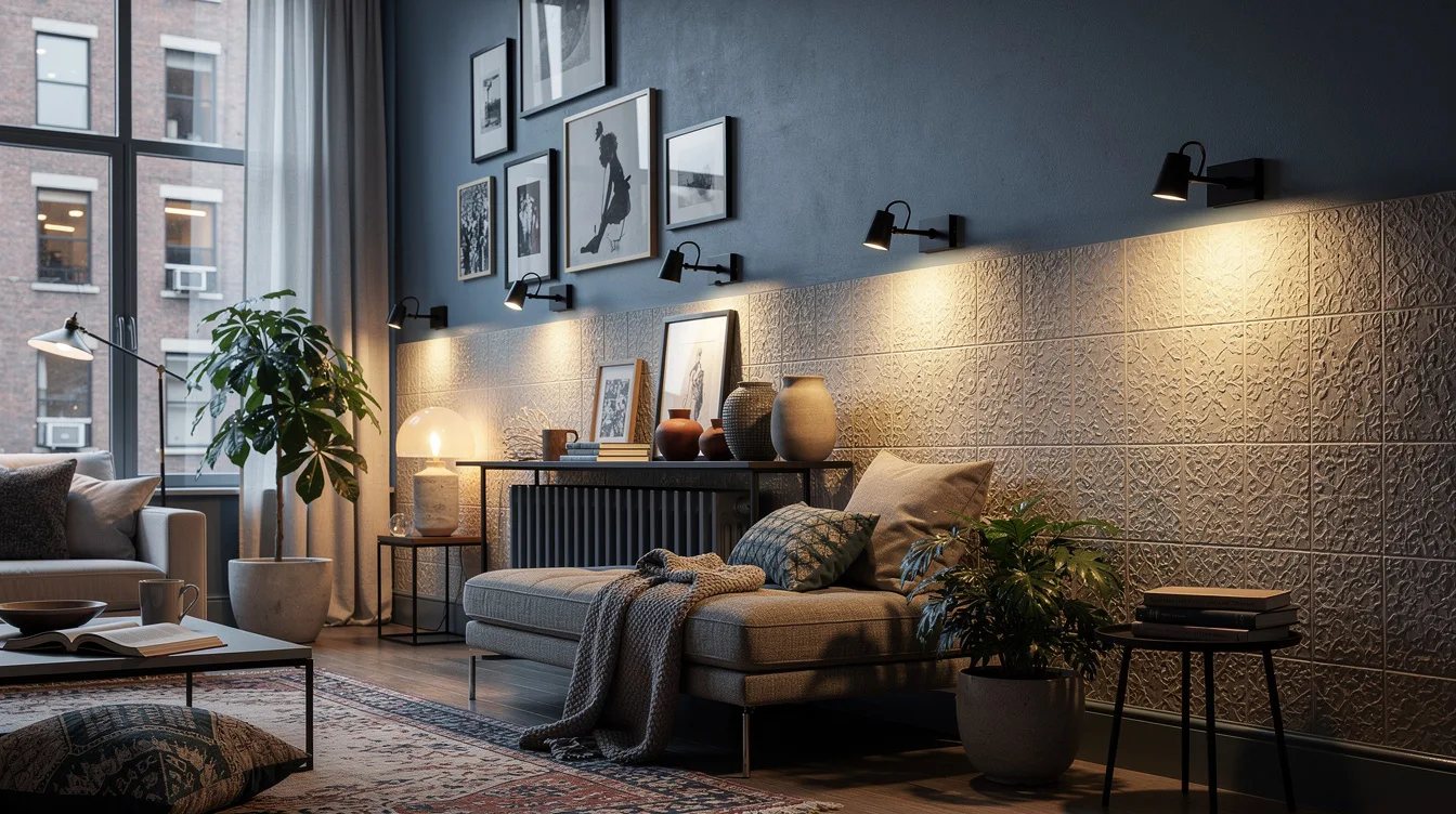 Aim Picture Lights Across Textured Walls