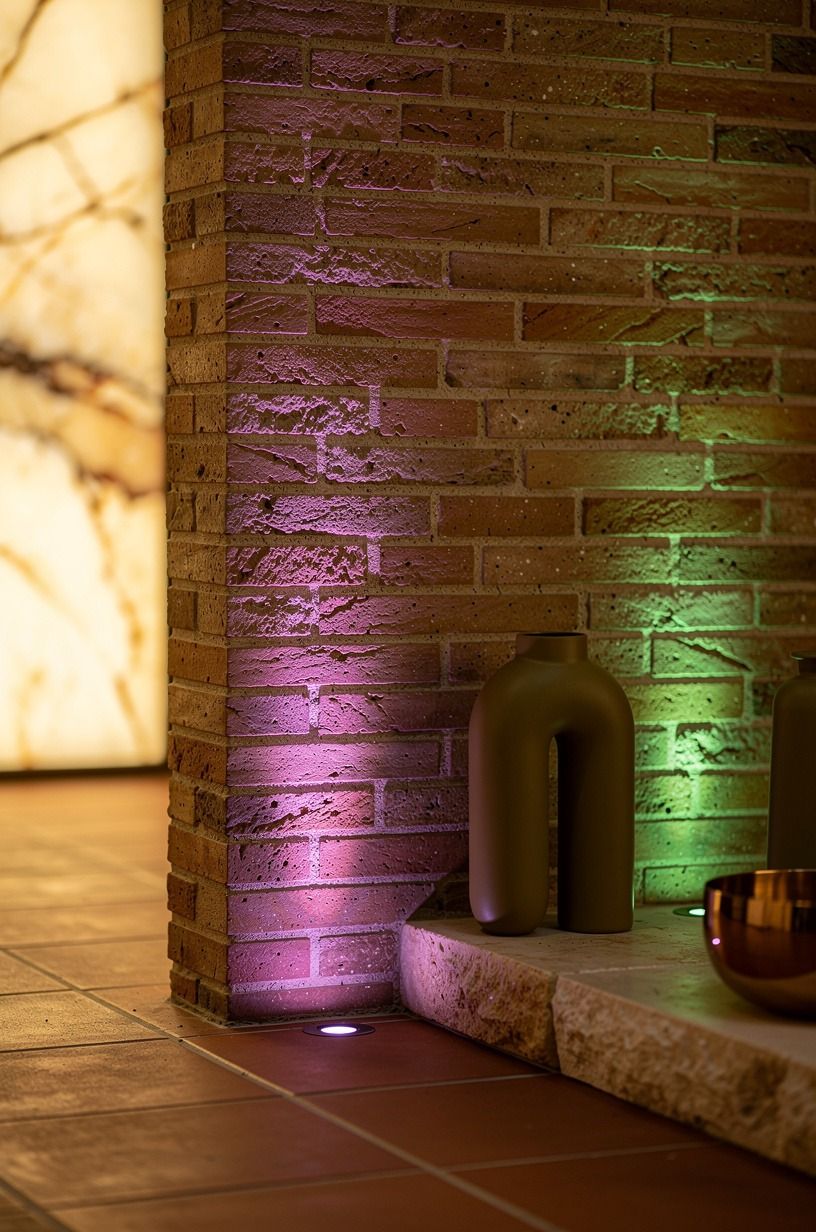 Can purple solar spotlights work on brick?