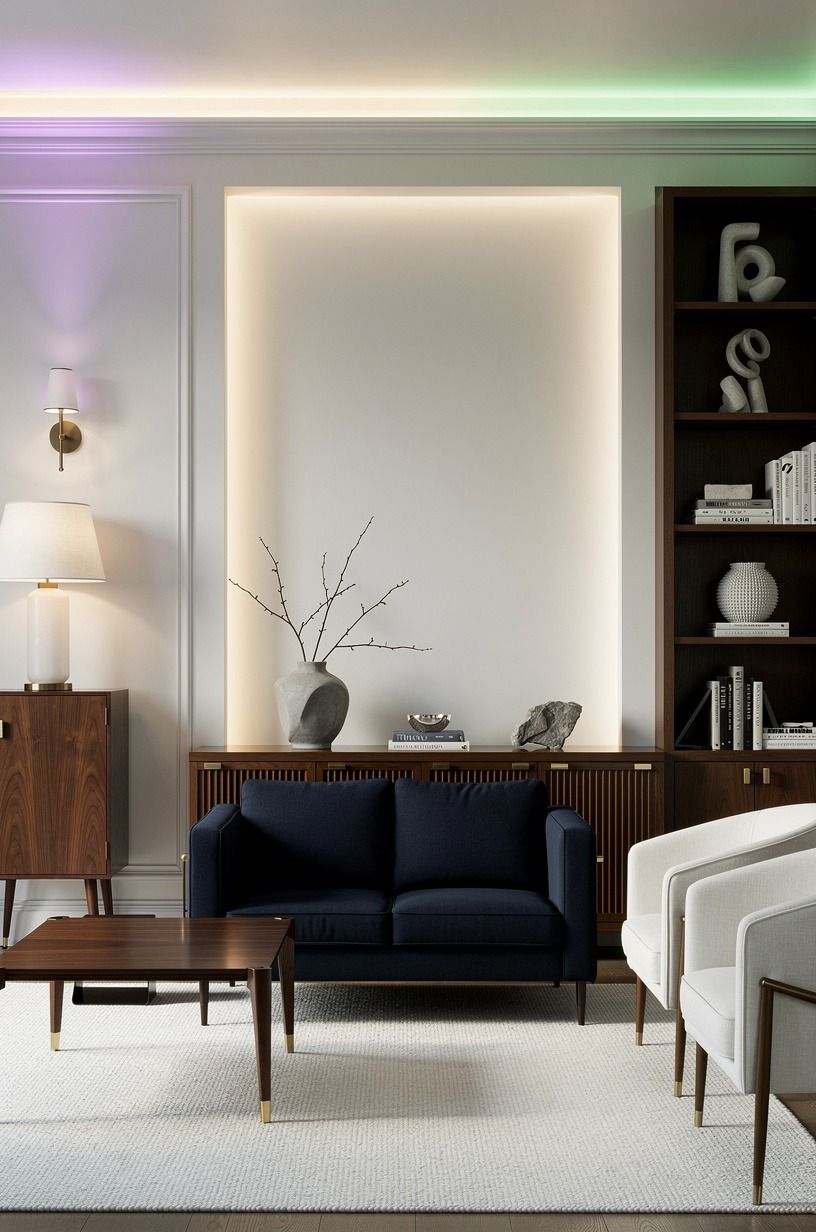 Paint a focal wall with light, not pigment