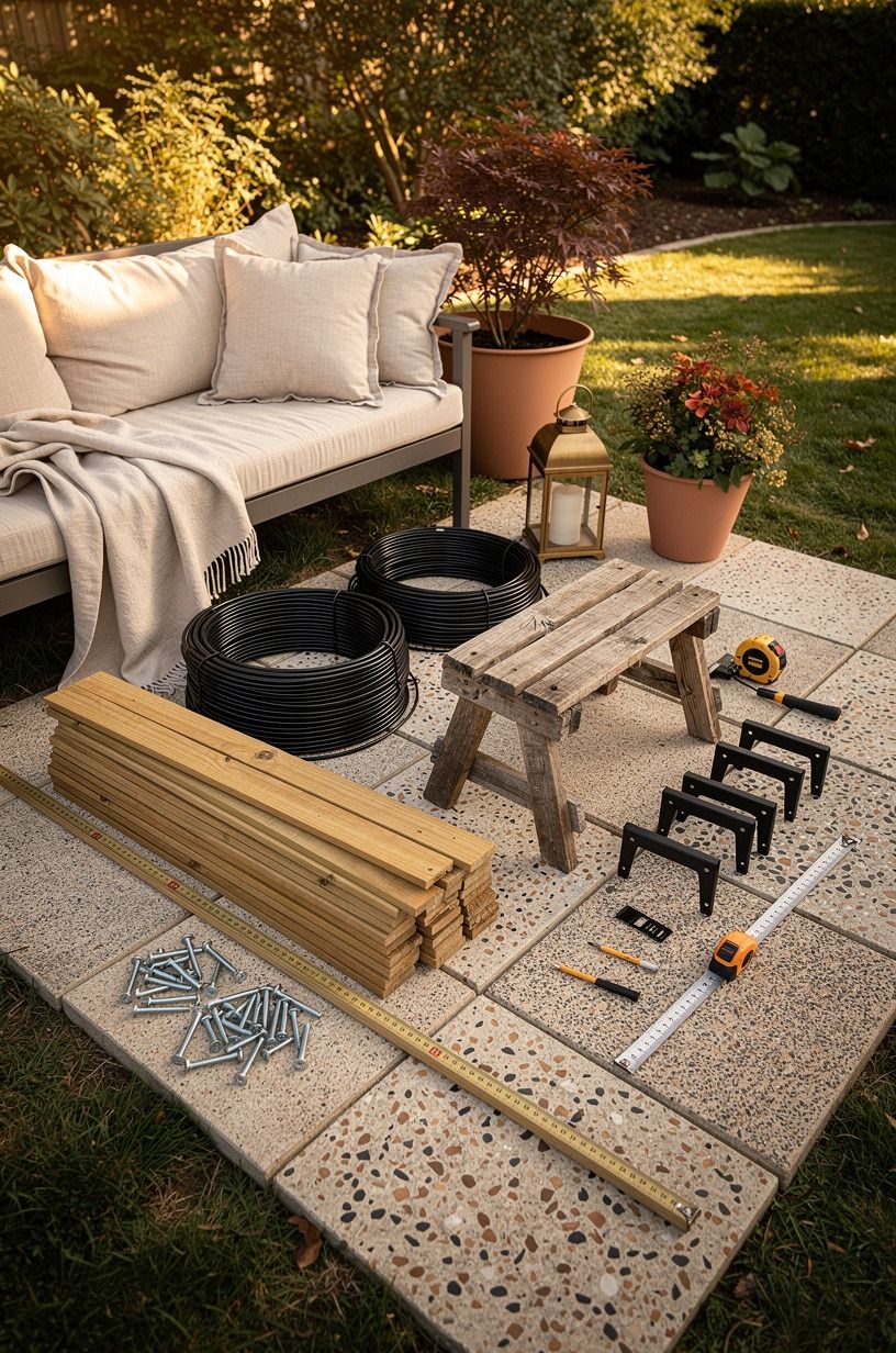 Gather the parts for your diy halloween fence