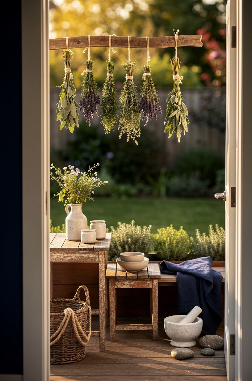 Hang a Crooked Herb-Drying Rail (The Witch’s Pantry Effect)