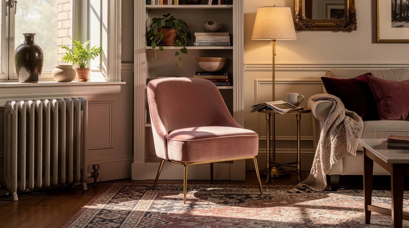 Choose the Alden Design Velvet Chair for the Tightest Gap