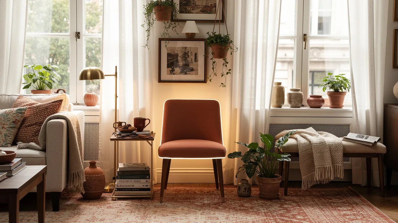 Tuck an Armless Wood-Leg Chair Along a Narrow Wall