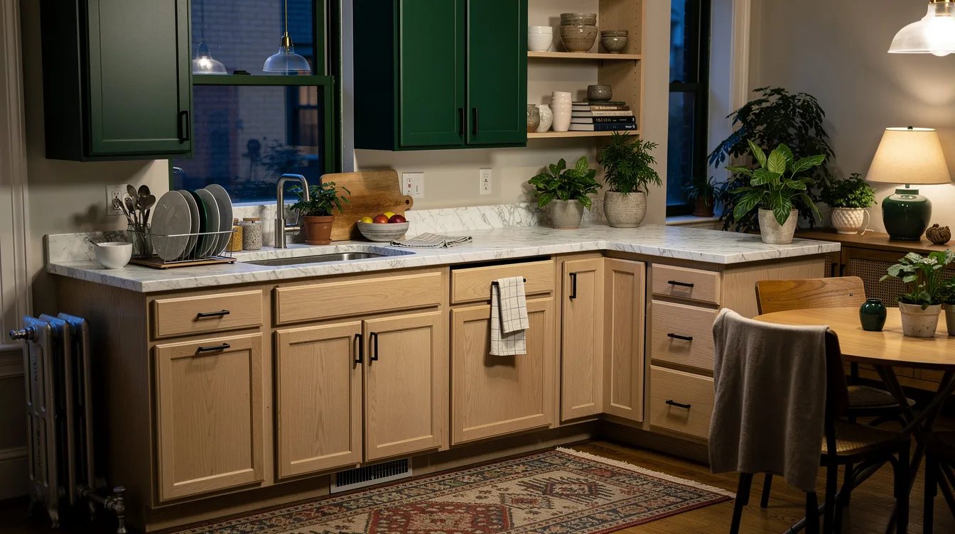 Wrap an Intact Counter in White Marble Vinyl