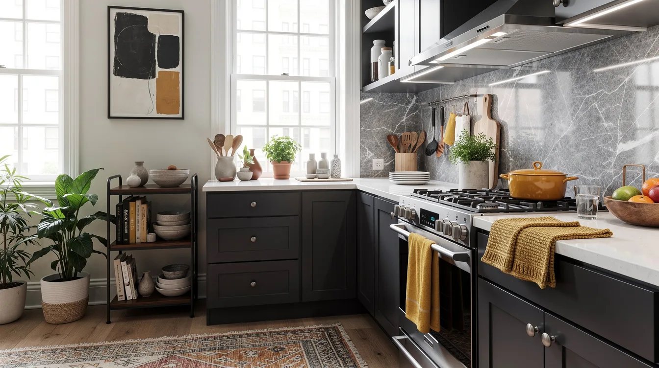 Build a Small Gray Marble Vinyl Backsplash